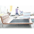 Curved Shape Leather Bed Stainless steel frame Grace leather Onda bed Manufactory
